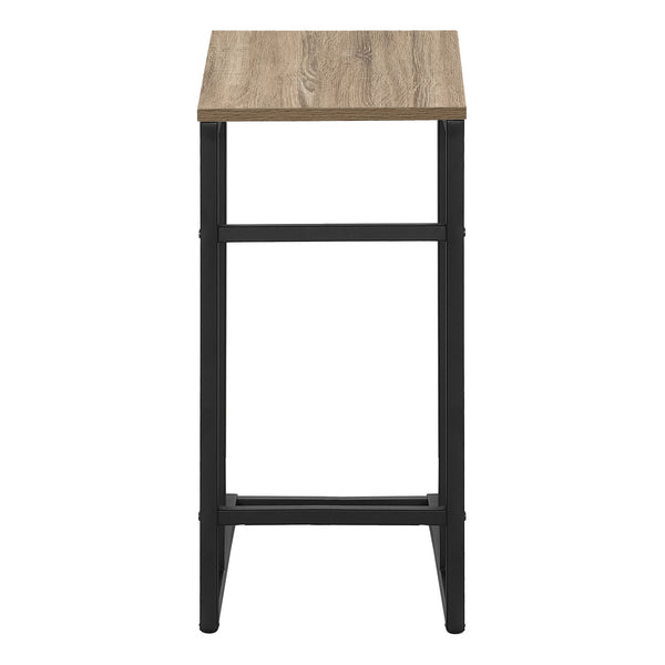 Monarch Specialties Accent Table, C-shaped, End, Side, Snack, Living Room, Bedroom, Brown Laminate, Black Metal, Contemporary, Modern Dark Taupe,Black, Black Particle Board,Metal I 2172