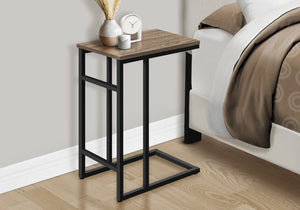 Monarch Specialties Accent Table, C-shaped, End, Side, Snack, Living Room, Bedroom, Brown Laminate, Black Metal, Contemporary, Modern Dark Taupe,Black, Black Particle Board,Metal I 2172
