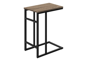 Monarch Specialties Accent Table, C-shaped, End, Side, Snack, Living Room, Bedroom, Brown Laminate, Black Metal, Contemporary, Modern Dark Taupe,Black, Black Particle Board,Metal I 2172