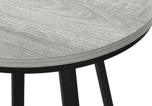 Monarch Specialties Accent Table, Side, Round, End, Nightstand, Lamp, Living Room, Bedroom, Grey Laminate, Black Metal, Contemporary, Modern Grey,Black, Black Metal,Particle Board I 2176