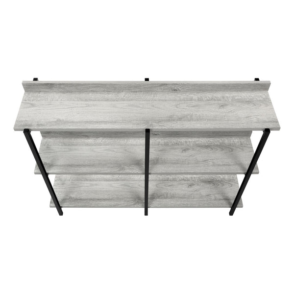 Monarch Specialties Accent Table, Console, Entryway, Narrow, Sofa, Living Room, Bedroom, Grey Laminate, Black Metal, Contemporary, Modern Grey Particle Board,Metal I 2217