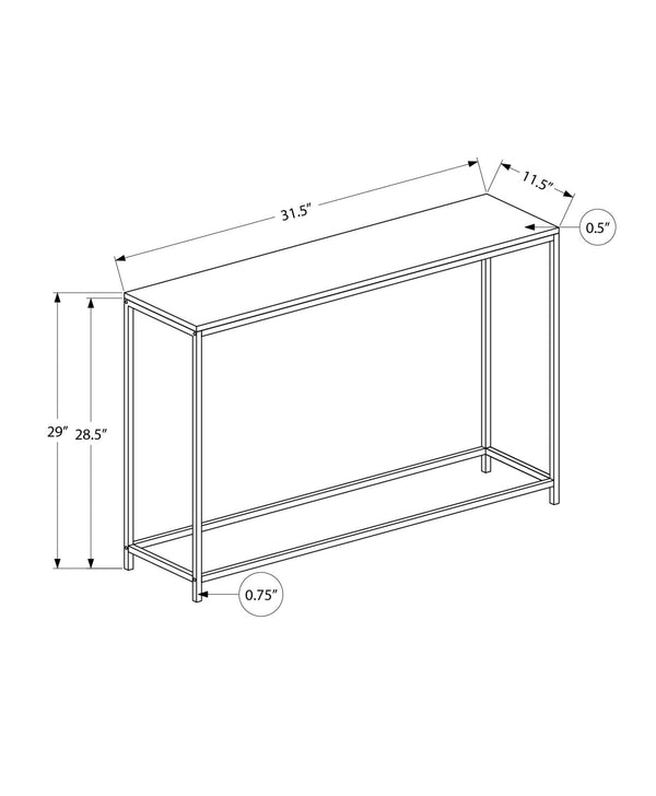 Monarch Specialties Accent Table, Console, Entryway, Narrow, Sofa, Living Room, Bedroom, Grey Laminate, Black Metal, Contemporary, Modern Grey,Black, Black Particle Board,Metal I 2251