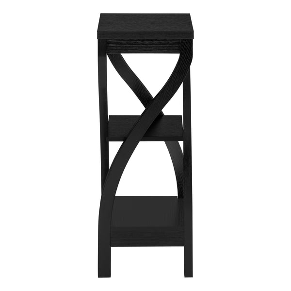 Monarch Specialties Accent Table, Side, End, Plant Stand, Square, Living Room, Bedroom, Black Laminate, Transitional Black Particle Board,Laminate I 2414