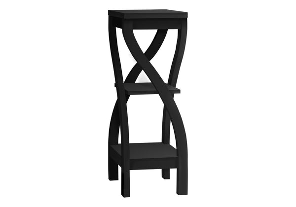 Monarch Specialties Accent Table, Side, End, Plant Stand, Square, Living Room, Bedroom, Black Laminate, Transitional Black Particle Board,Laminate I 2414