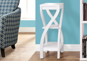 Monarch Specialties Accent Table, Side, End, Plant Stand, Square, Living Room, Bedroom, White Laminate, Contemporary, Modern White Particle Board,Laminate I 2479