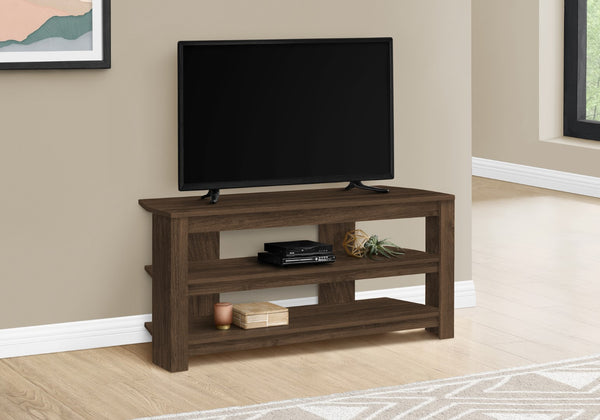 Monarch Specialties Tv Stand, 42 Inch, Console, Media Entertainment Center, Storage Shelves, Living Room, Bedroom, Walnut Laminate, Contemporary, Modern Walnut Particle Board,Laminate I 2505