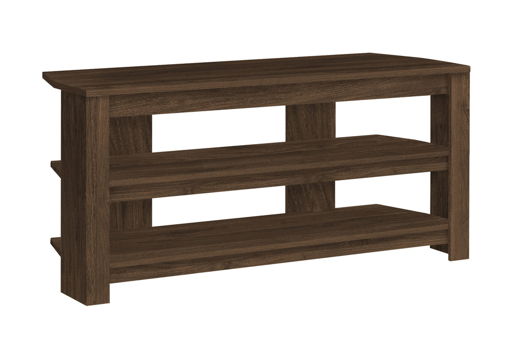 Monarch Specialties Tv Stand, 42 Inch, Console, Media Entertainment Center, Storage Shelves, Living Room, Bedroom, Walnut Laminate, Contemporary, Modern Walnut Particle Board,Laminate I 2505