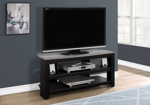 Monarch Specialties Tv Stand, 42 Inch, Console, Media Entertainment Center, Storage Shelves, Living Room, Bedroom, Black And Grey Laminate, Contemporary, Modern Black,Grey, Grey Particle Board,Laminate I 2564