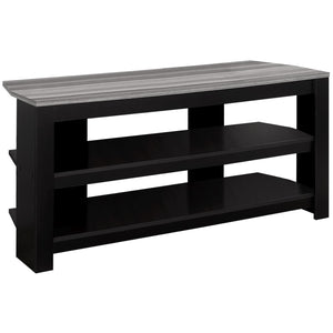 Monarch Specialties Tv Stand, 42 Inch, Console, Media Entertainment Center, Storage Shelves, Living Room, Bedroom, Black And Grey Laminate, Contemporary, Modern Black,Grey, Grey Particle Board,Laminate I 2564