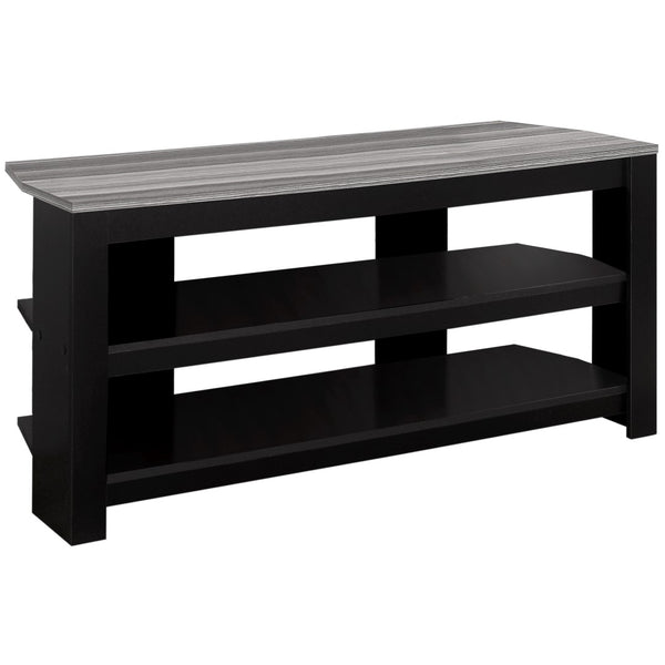 Monarch Specialties Tv Stand, 42 Inch, Console, Media Entertainment Center, Storage Shelves, Living Room, Bedroom, Black And Grey Laminate, Contemporary, Modern Black,Grey, Grey Particle Board,Laminate I 2564