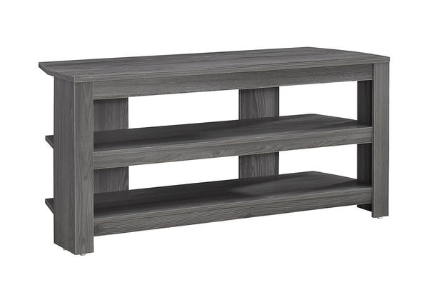 Monarch Specialties Tv Stand, 42 Inch, Console, Media Entertainment Center, Storage Shelves, Living Room, Bedroom, Grey Laminate, Contemporary, Modern Grey Particle Board,Laminate I 2566
