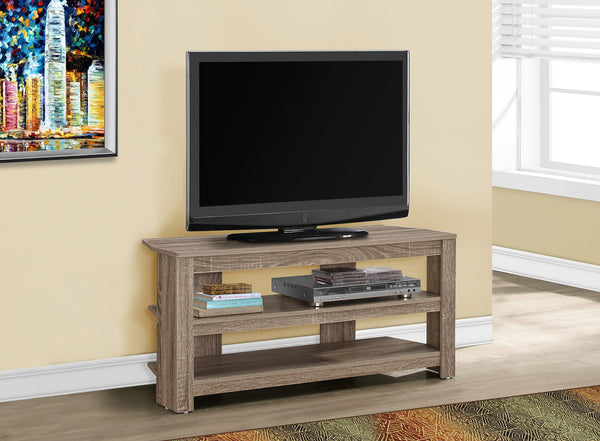 Monarch Specialties Tv Stand, 42 Inch, Console, Media Entertainment Center, Storage Shelves, Living Room, Bedroom, Brown Laminate, Contemporary, Modern Dark Taupe Particle Board,Laminate I 2569