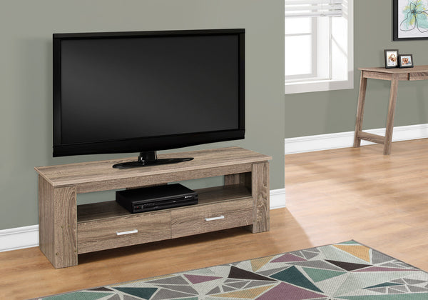 Monarch Specialties Tv Stand, 48 Inch, Console, Media Entertainment Center, Storage Drawers, Living Room, Bedroom, Brown Laminate, Contemporary, Modern Dark Taupe Particle Board,Laminate I 2602