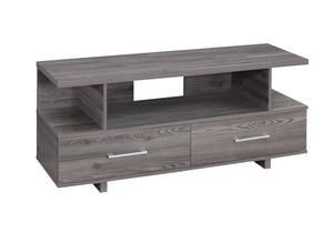 Monarch Specialties Tv Stand, 48 Inch, Console, Media Entertainment Center, Storage Cabinet, Living Room, Bedroom, Grey Laminate, Contemporary, Modern Grey Particle Board,Laminate I 2608