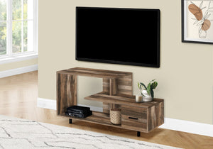 Monarch Specialties Tv Stand, 48 Inch, Console, Media Entertainment Center, Storage Drawer, Living Room, Bedroom, Brown Laminate, Contemporary, Modern Brown Particle Board,Metal I 2611