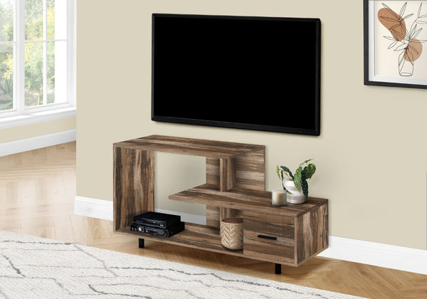 Monarch Specialties Tv Stand, 48 Inch, Console, Media Entertainment Center, Storage Drawer, Living Room, Bedroom, Brown Laminate, Contemporary, Modern Brown Particle Board,Metal I 2611