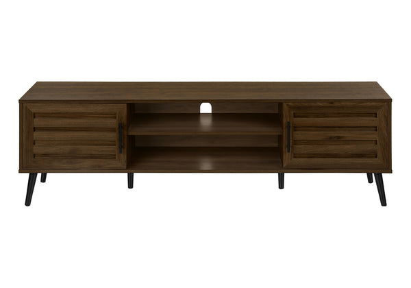 Monarch Specialties Tv Stand, 72 Inch, Console, Media Entertainment Center, Storage Cabinet, Living Room, Bedroom, Brown Laminate, Black Wood Legs, Transitional Brown,Black, Black Particle Board,Mdf,Solid Wood I 2717