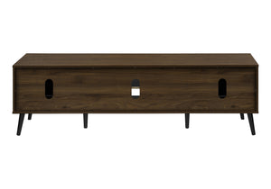 Monarch Specialties Tv Stand, 72 Inch, Console, Media Entertainment Center, Storage Cabinet, Living Room, Bedroom, Brown Laminate, Black Wood Legs, Transitional Brown,Black, Black Particle Board,Mdf,Solid Wood I 2717