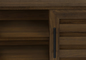 Monarch Specialties Tv Stand, 72 Inch, Console, Media Entertainment Center, Storage Cabinet, Living Room, Bedroom, Brown Laminate, Black Wood Legs, Transitional Brown,Black, Black Particle Board,Mdf,Solid Wood I 2717