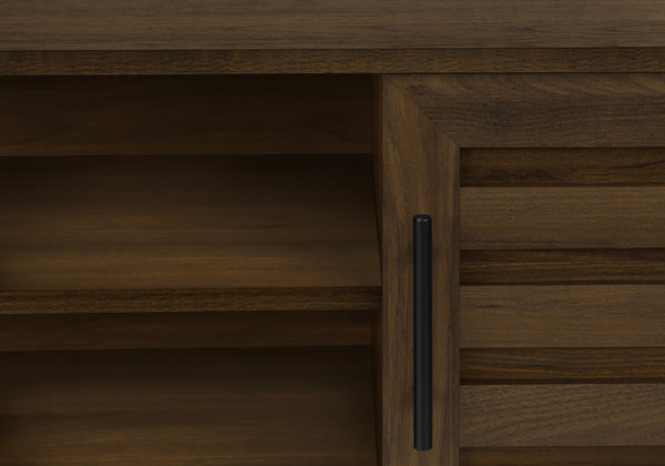 Monarch Specialties Tv Stand, 72 Inch, Console, Media Entertainment Center, Storage Cabinet, Living Room, Bedroom, Brown Laminate, Black Wood Legs, Transitional Brown,Black, Black Particle Board,Mdf,Solid Wood I 2717