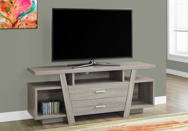 Monarch Specialties Tv Stand, 60 Inch, Console, Media Entertainment Center, Storage Drawers, Living Room, Bedroom, Brown Laminate, Contemporary, Modern Dark Taupe Particle Board,Hollow,Core,Laminate,Mdf I 2721