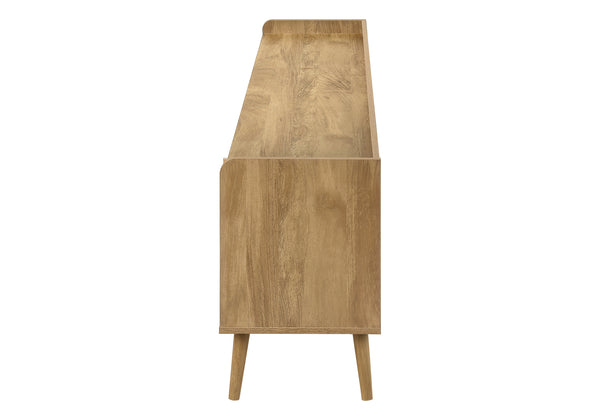 Monarch Specialties Tv Stand, 72 Inch, Console, Media Entertainment Center, Storage Cabinet, Living Room, Bedroom, Walnut Laminate, Wood Legs, Transitional Walnut Particle Board,Mdf,Rattan,Solid Wood I 2723