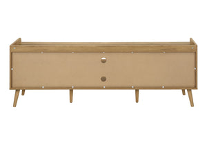 Monarch Specialties Tv Stand, 72 Inch, Console, Media Entertainment Center, Storage Cabinet, Living Room, Bedroom, Walnut Laminate, Wood Legs, Transitional Walnut Particle Board,Mdf,Rattan,Solid Wood I 2723