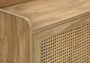 Monarch Specialties Tv Stand, 72 Inch, Console, Media Entertainment Center, Storage Cabinet, Living Room, Bedroom, Walnut Laminate, Wood Legs, Transitional Walnut Particle Board,Mdf,Rattan,Solid Wood I 2723