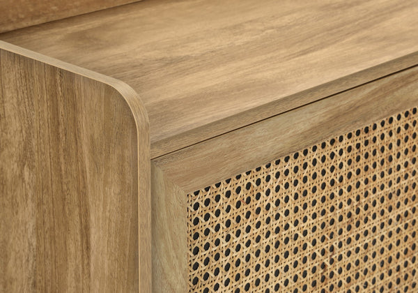 Monarch Specialties Tv Stand, 72 Inch, Console, Media Entertainment Center, Storage Cabinet, Living Room, Bedroom, Walnut Laminate, Wood Legs, Transitional Walnut Particle Board,Mdf,Rattan,Solid Wood I 2723