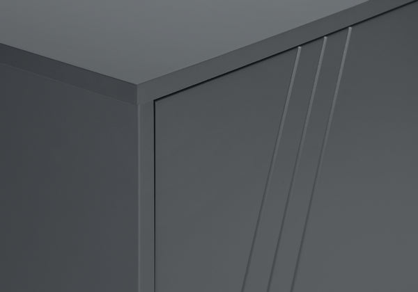 Monarch Specialties Tv Stand, 60 Inch, Console, Media Entertainment Center, Storage Cabinet, Living Room, Bedroom, Grey Laminate, Black Metal, Contemporary, Modern Grey,Black, Black Particle Board,Mdf,Metal I 2739