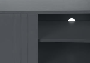 Monarch Specialties Tv Stand, 60 Inch, Console, Media Entertainment Center, Storage Cabinet, Living Room, Bedroom, Grey Laminate, Black Metal, Contemporary, Modern Grey,Black, Black Particle Board,Mdf,Metal I 2739