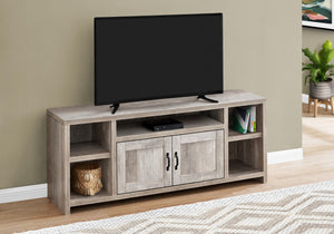 Monarch Specialties Tv Stand, 60 Inch, Console, Media Entertainment Center, Storage Cabinet, Living Room, Bedroom, Beige Laminate, Transitional Taupe Mdf,Hollow,Core,Laminate,Particle Board I 2742