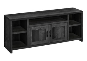 Monarch Specialties Tv Stand, 60 Inch, Console, Media Entertainment Center, Storage Cabinet, Living Room, Bedroom, Black Laminate, Transitional Black Mdf,Hollow,Core,Laminate,Particle Board I 2743