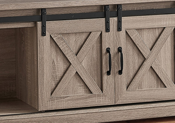 Monarch Specialties Tv Stand, 60 Inch, Console, Media Entertainment Center, Storage Cabinet, Living Room, Bedroom, Brown Laminate, Transitional Dark Taupe Particle Board,Metal I 2746