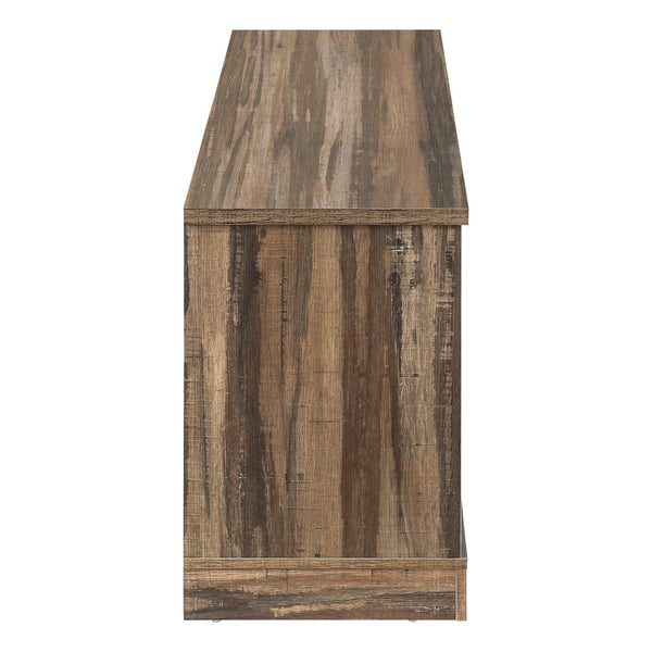 Monarch Specialties Tv Stand, 60 Inch, Console, Media Entertainment Center, Storage Cabinet, Living Room, Bedroom, Brown Laminate, Transitional Brown Particle Board,Metal I 2748