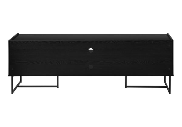 Monarch Specialties Tv Stand, 72 Inch, Console, Media Entertainment Center, Storage Cabinet, Living Room, Bedroom, Brown And Black Laminate, Black Metal, Contemporary, Modern Black Particle Board,Mdf,Metal I 2752