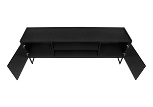 Monarch Specialties Tv Stand, 72 Inch, Console, Media Entertainment Center, Storage Cabinet, Living Room, Bedroom, Brown And Black Laminate, Black Metal, Contemporary, Modern Black Particle Board,Mdf,Metal I 2752
