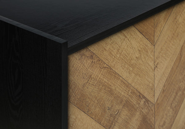 Monarch Specialties Tv Stand, 72 Inch, Console, Media Entertainment Center, Storage Cabinet, Living Room, Bedroom, Brown And Black Laminate, Black Metal, Contemporary, Modern Black Particle Board,Mdf,Metal I 2752