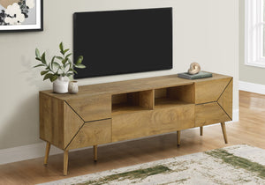 Monarch Specialties Tv Stand, 72 Inch, Console, Media Entertainment Center, Storage Drawer, Walnut Laminate, Mid Century, Modern Walnut Particle Board,Mdf,Solid Wood I 2753