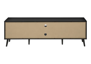 Monarch Specialties Tv Stand, 72 Inch, Console, Media Entertainment Center, Storage Cabinet, Living Room, Bedroom, Brown And Black Laminate, Black Wood Legs, Contemporary, Modern Black Particle Board,Mdf,Solid Wood I 2781