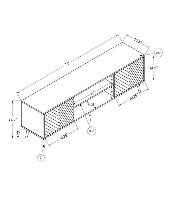 Monarch Specialties Tv Stand, 72 Inch, Console, Media Entertainment Center, Storage Cabinet, Living Room, Bedroom, Brown And Black Laminate, Black Wood Legs, Contemporary, Modern Black Particle Board,Mdf,Solid Wood I 2781