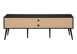 Monarch Specialties Tv Stand, 72 Inch, Media Entertainment Center, Storage Cabinet, Console, Storage Shelves, Bedroom, Living Room, Black Laminate, Contemporary Black Particle Board,Solid Wood I 2783