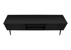 Monarch Specialties Tv Stand, 72 Inch, Media Entertainment Center, Storage Cabinet, Console, Storage Shelves, Bedroom, Living Room, Black Laminate, Contemporary Black Particle Board,Solid Wood I 2783