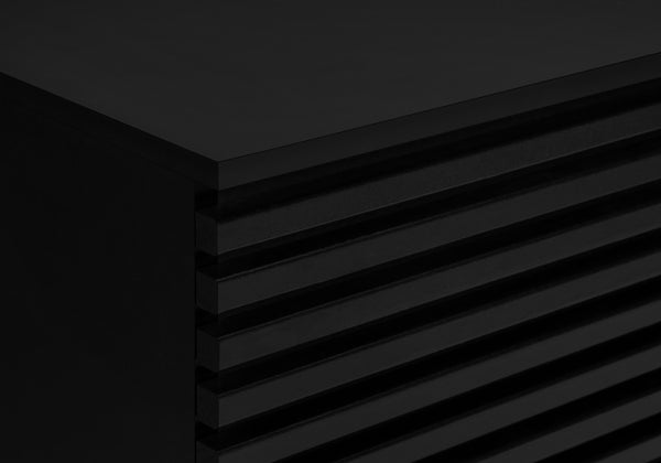 Monarch Specialties Tv Stand, 72 Inch, Media Entertainment Center, Storage Cabinet, Console, Storage Shelves, Bedroom, Living Room, Black Laminate, Contemporary Black Particle Board,Solid Wood I 2783