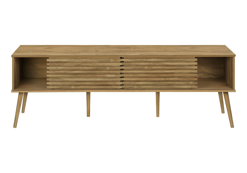 Monarch Specialties Tv Stand, 72 Inch, Media Entertainment Center, Storage Cabinet, Console, Storage Shelves, Bedroom, Living Room, Walnut Laminate, Contemporary, Modern Walnut Particle Board,Solid Wood I 2784