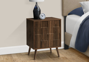 Monarch Specialties Accent Table, End, Side Table, Small, Storage, Lamp, Walnut Laminate, Modern Walnut Mdf,Particle Board,Solid Wood I 2788