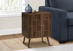 Monarch Specialties Accent Table, End, Side Table, Small, Storage, Lamp, Walnut Laminate, Modern Walnut Mdf,Particle Board,Solid Wood I 2788