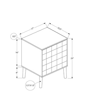 Monarch Specialties Accent Table, End, Side Table, Small, Storage, Lamp, Walnut Laminate, Modern Walnut Mdf,Particle Board,Solid Wood I 2788