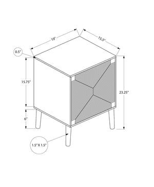 Monarch Specialties Accent Table, End, Storage, Small, Side, Living Room, Lamp, Light Walnut Laminate, Seagrass, Modern Walnut Mdf,Particle Board,Solid Wood I 2794