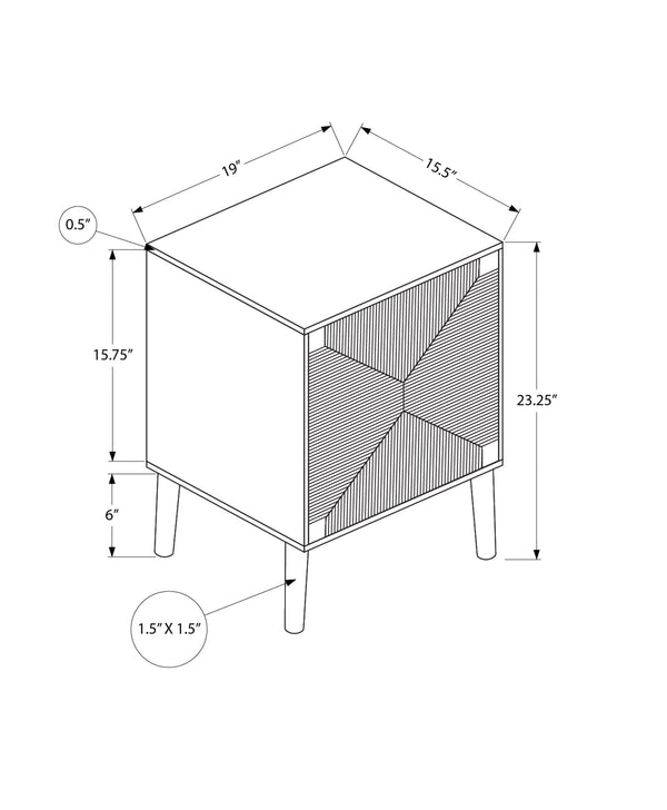 Monarch Specialties Accent Table, End, Storage, Small, Side, Living Room, Lamp, Light Walnut Laminate, Seagrass, Modern Walnut Mdf,Particle Board,Solid Wood I 2794
